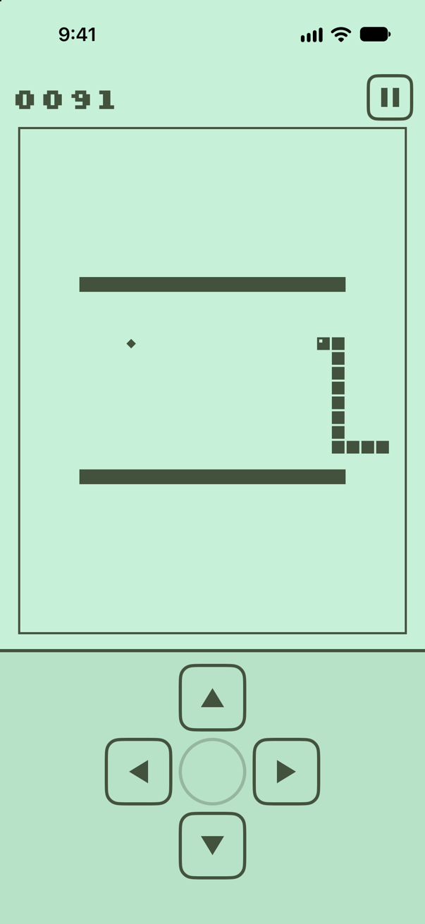 UlarNaga on iPhone: a game in the Classic green theme on the Tunnel maze