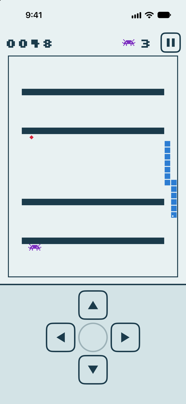 UlarNaga on iPhone: a game in the Ice theme with the bonus bug on the field
