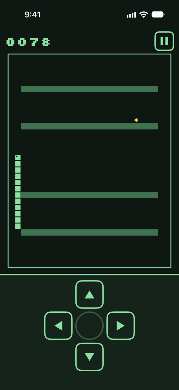 UlarNaga on iPhone: a game in the Night theme on the Rails maze